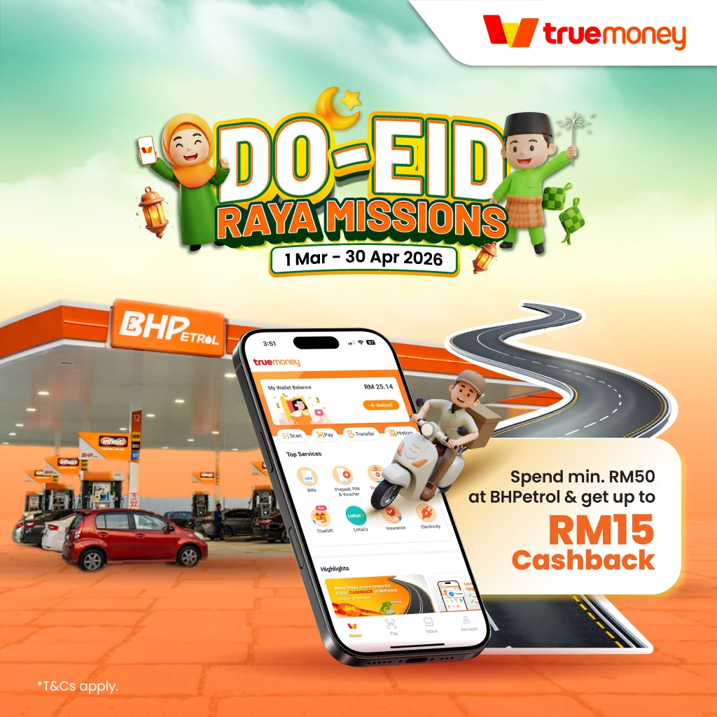 #1 Min. RM50 spend at any BHPetrol stations

*Instant cashback on top of BUDI95 subsidy 
*Excluding DuitNow QR scan 
*Redeem up to 5 times a month!