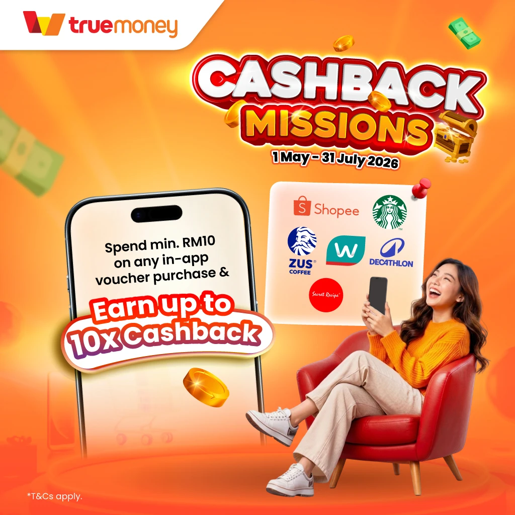 #5 Berbelanja RM10 untuk pembelian baucar dalam aplikasi
*Termasuk baucar digital dan baucar dalam kedai 
*Maksima 10 kali penebusan bulanan.